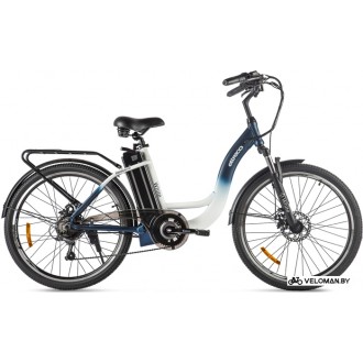 Электровелосипед городской Eltreco White 2022 (белый/синий)