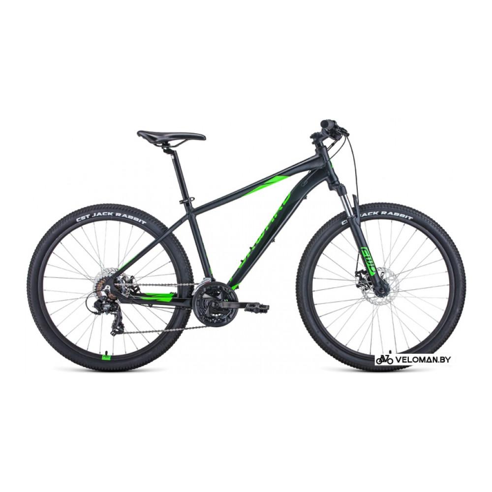 Велосипед горный Forward Apache 27.5 2.0 D р.21 2022 (черный матовый/зеленый)
