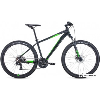 Велосипед горный Forward Apache 27.5 2.0 D р.15 2022 (черный матовый/зеленый)