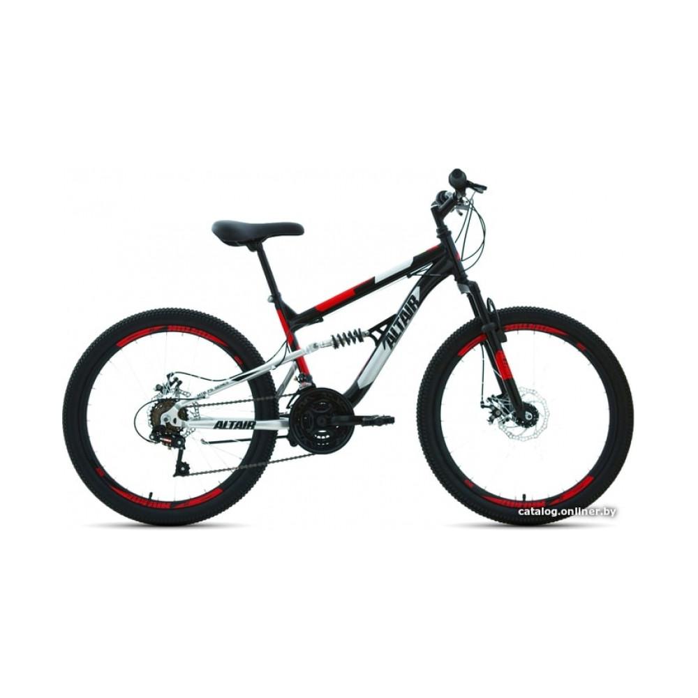 Велосипед Altair MTB FS 24 disc 2021 (черный/красный)
