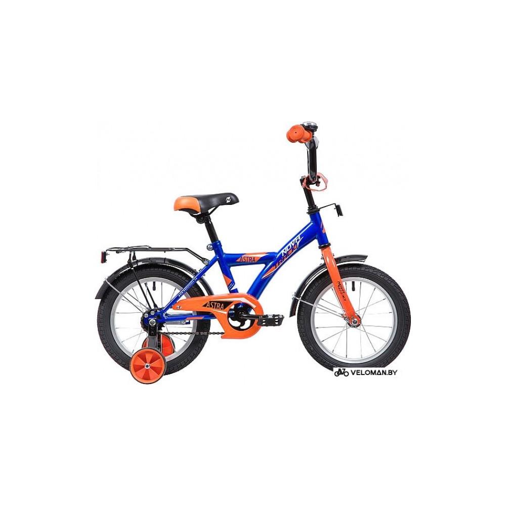 Детский велосипед Novatrack Astra 14 (синий/оранжевый, 2019)