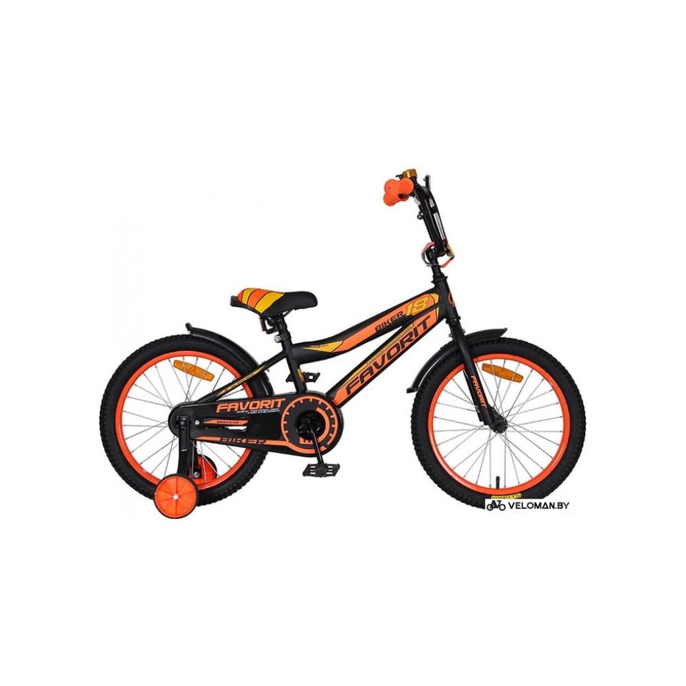 Детский велосипед Favorit Biker 18 2020 (черный/оранжевый)
