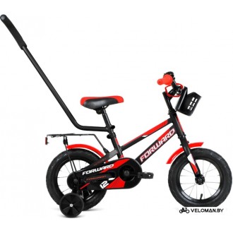 Детский велосипед Forward Meteor 12 2021 (черный/красный)