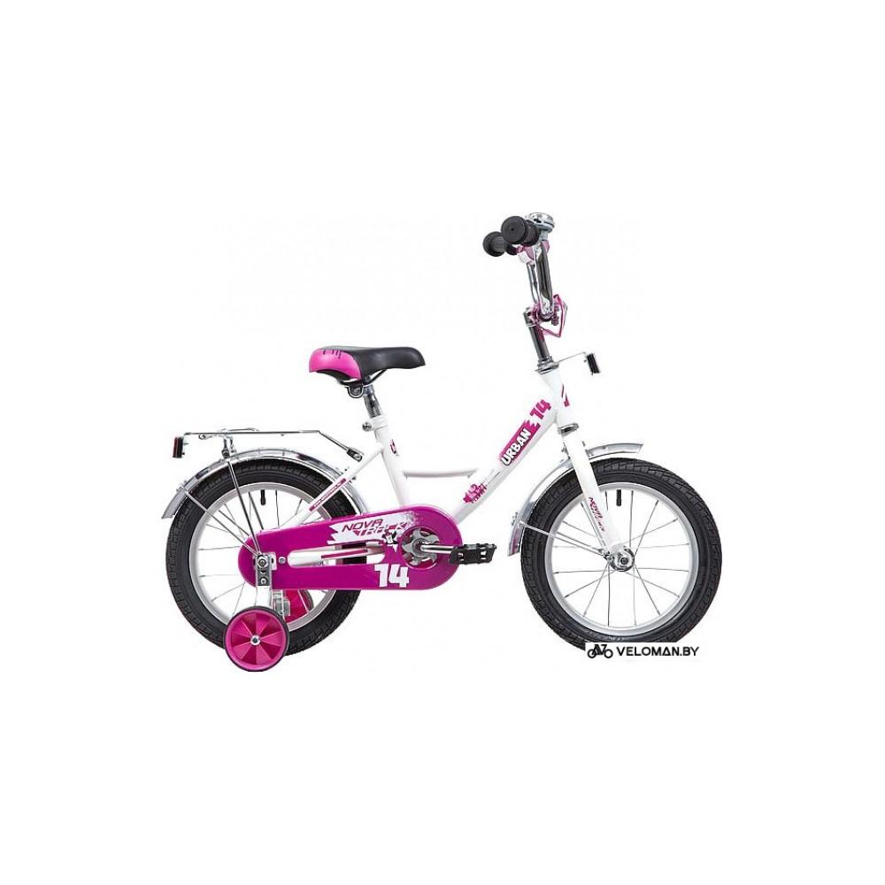 Детский велосипед Novatrack Urban 14 (белый/фиолетовый, 2019)