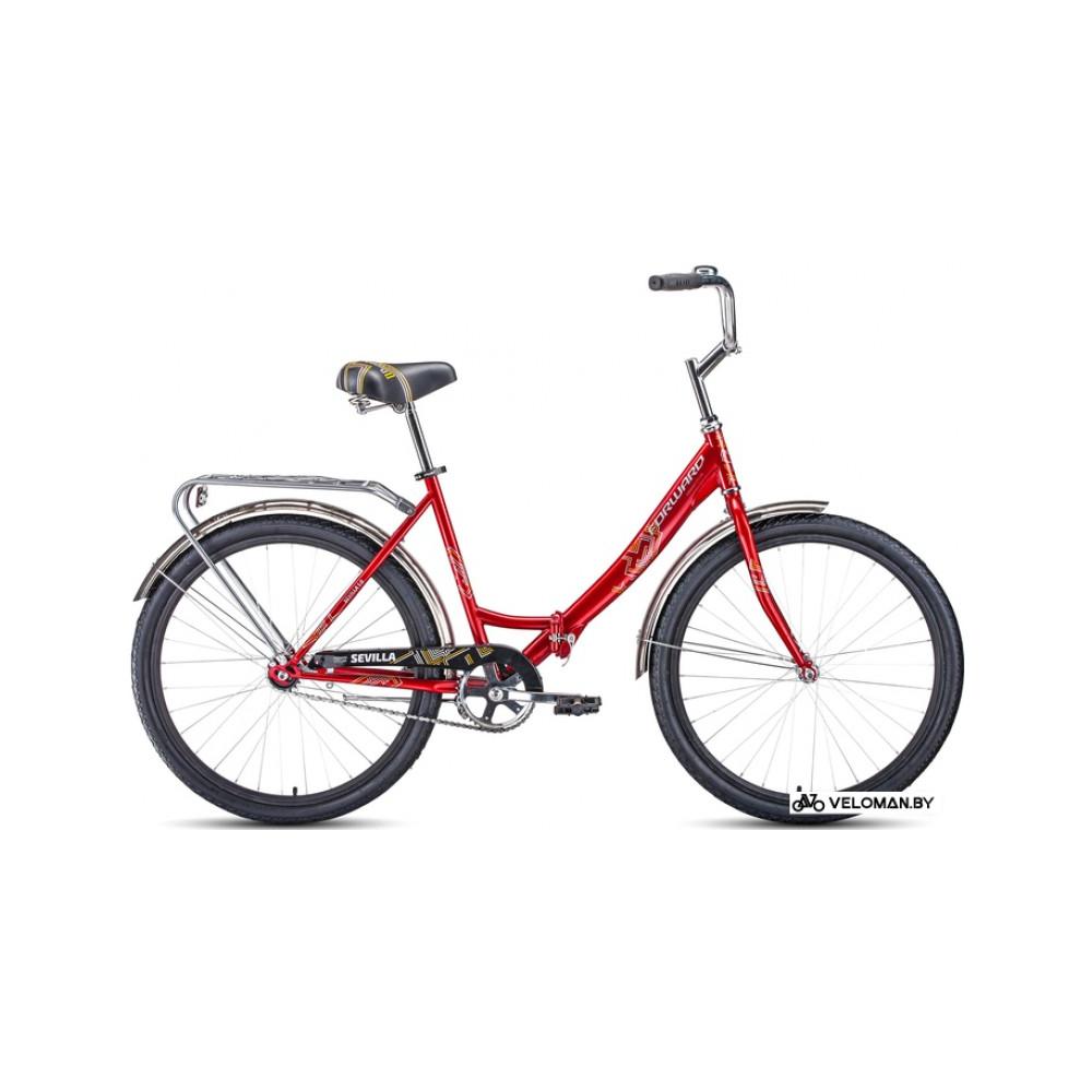 Велосипед городской Forward Sevilla 26 1.0 2022 (красный/белый)