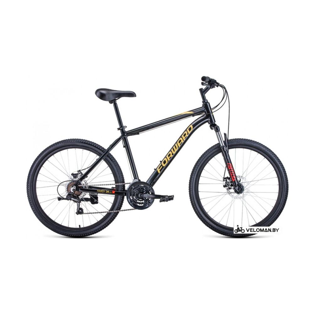 Велосипед горный Forward Hardi 26 2.1 D р.18 2022 (черный/желтый)