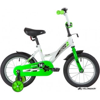 Детский велосипед Novatrack Strike 14 2020 143STRIKE.WTG20 (белый/зеленый)