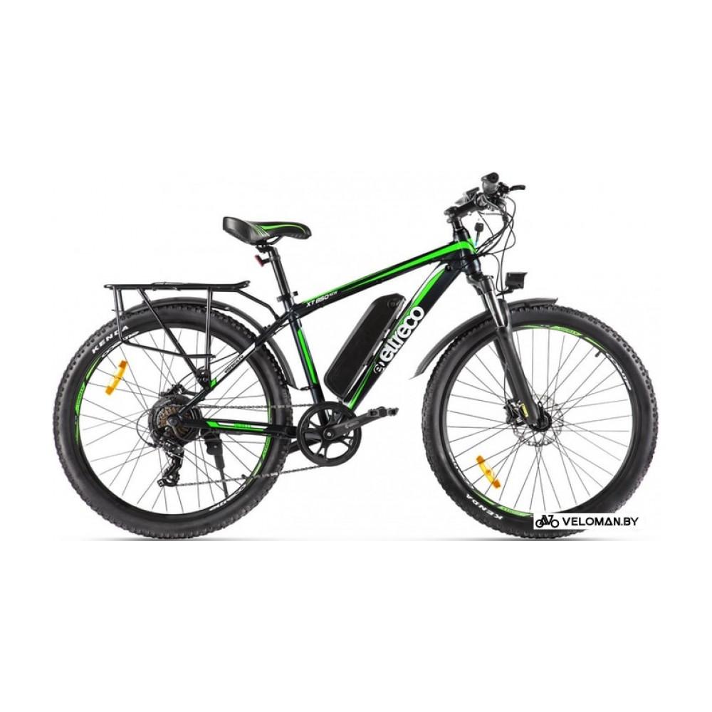 Электровелосипед горный Eltreco XT 850 New (черный/зеленый)