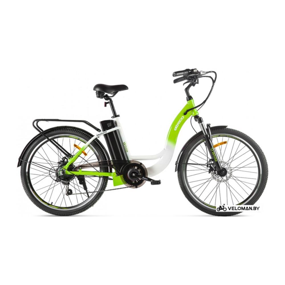 Электровелосипед городской Eltreco White 2022 (белый/зеленый)