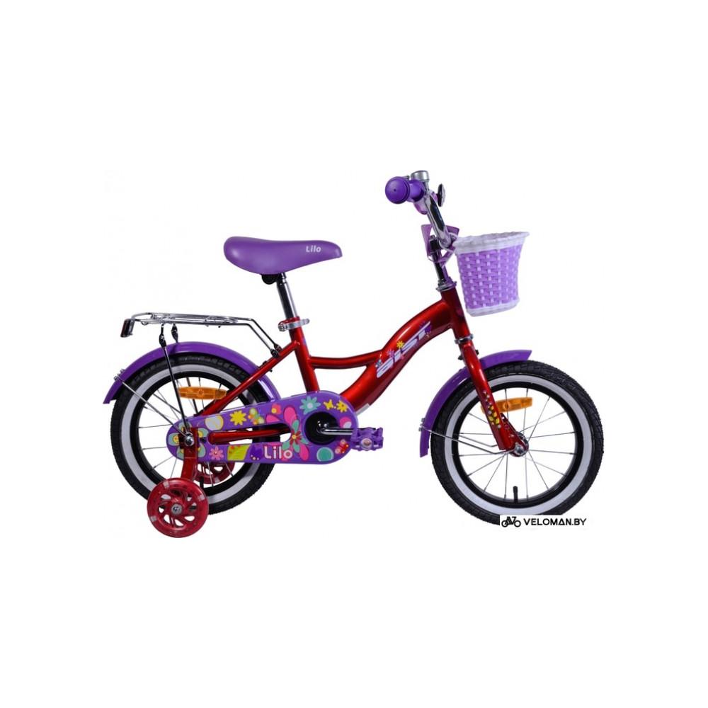 Детский велосипед AIST Lilo 14 (бордовый/фиолетовый, 2020)