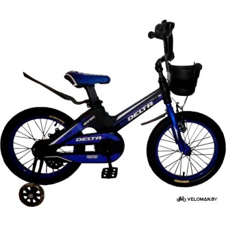 Детский велосипед Delta Prestige 16" + шлем 2020 (черный/синий)
