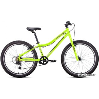 Велосипед горный Forward Titan 24 1.0 2022 (ярко-зеленый/темно-серый)