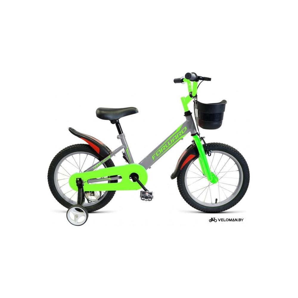 Детский велосипед Forward Nitro 18 2021 (серый/салатовый)