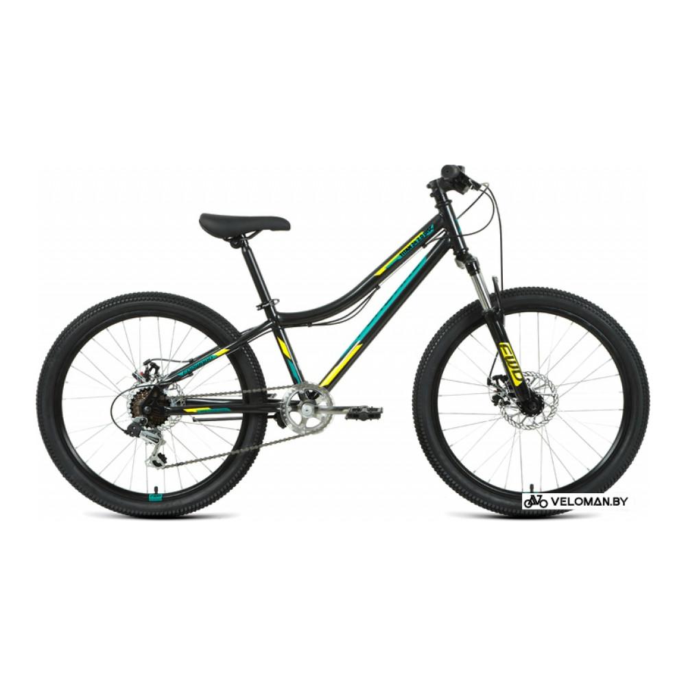 Велосипед горный Forward Titan 24 2.0 D 2022 (черный/желтый)
