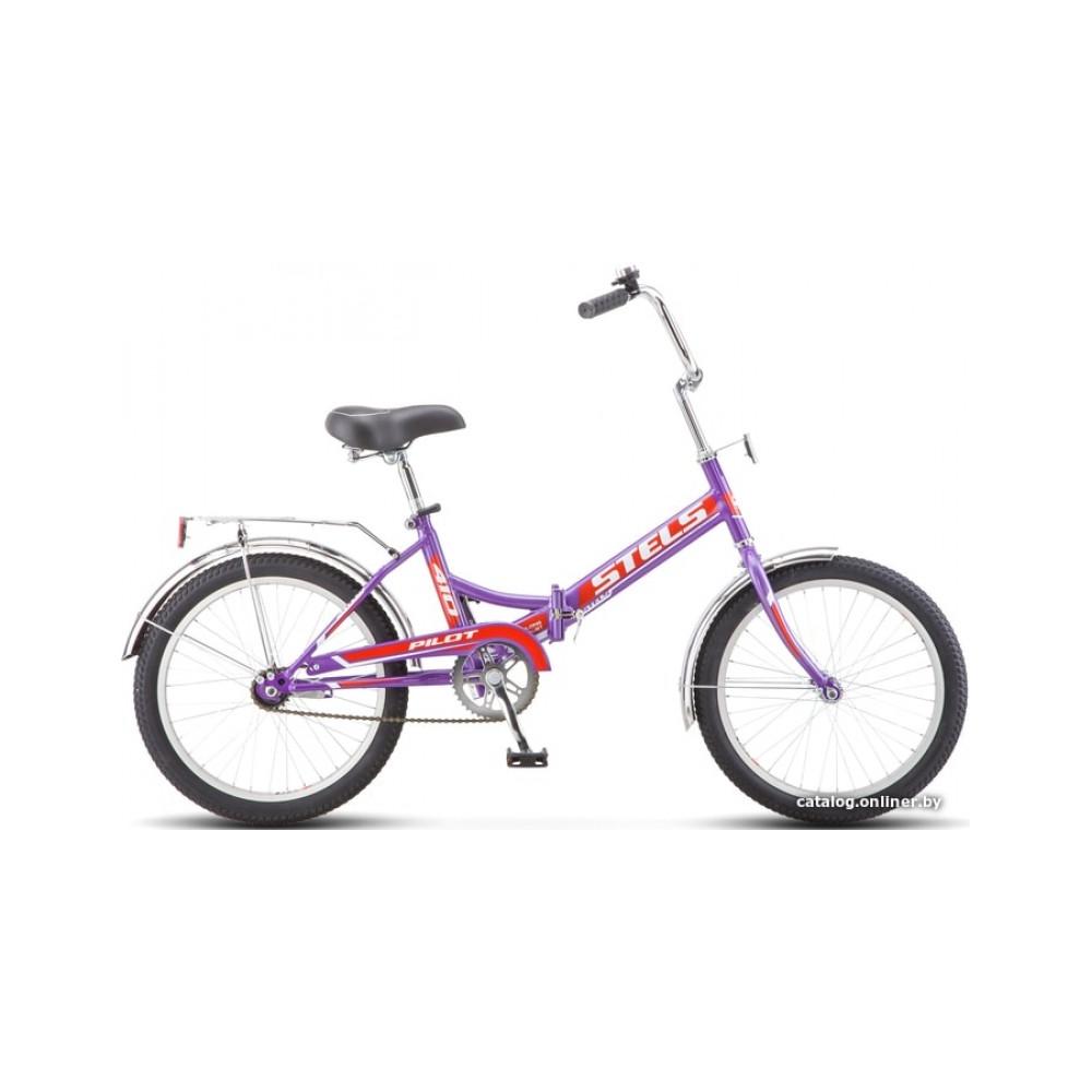 Велосипед Stels Pilot 410 20 Z011 2021 (фиолетовый/красный)