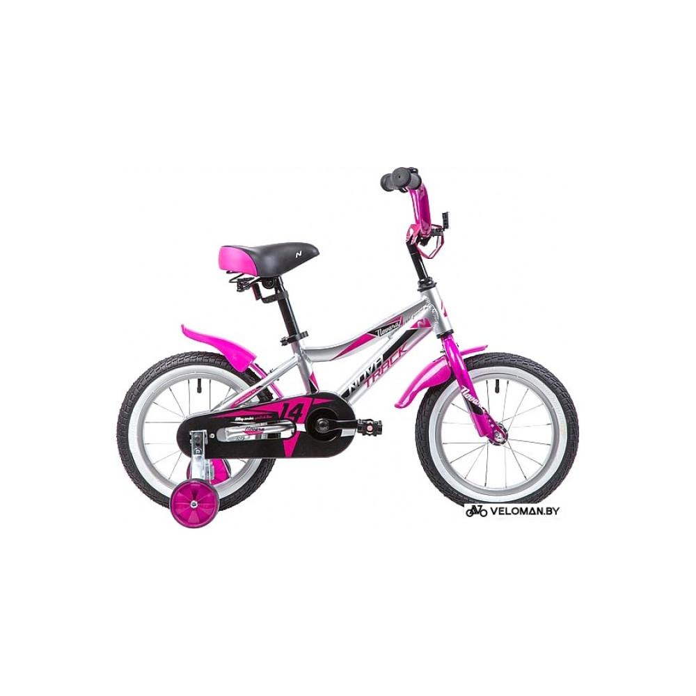 Детский велосипед Novatrack Novara 14 (серебристый/розовый, 2019)