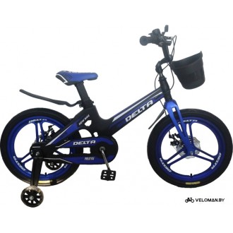 Детский велосипед Delta Prestige D 18" + шлем 2020 (черный/синий)