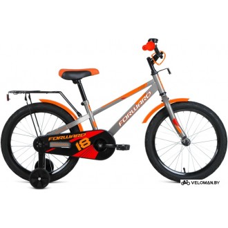 Детский велосипед Forward Meteor 18 2021 (серый/оранжевый)