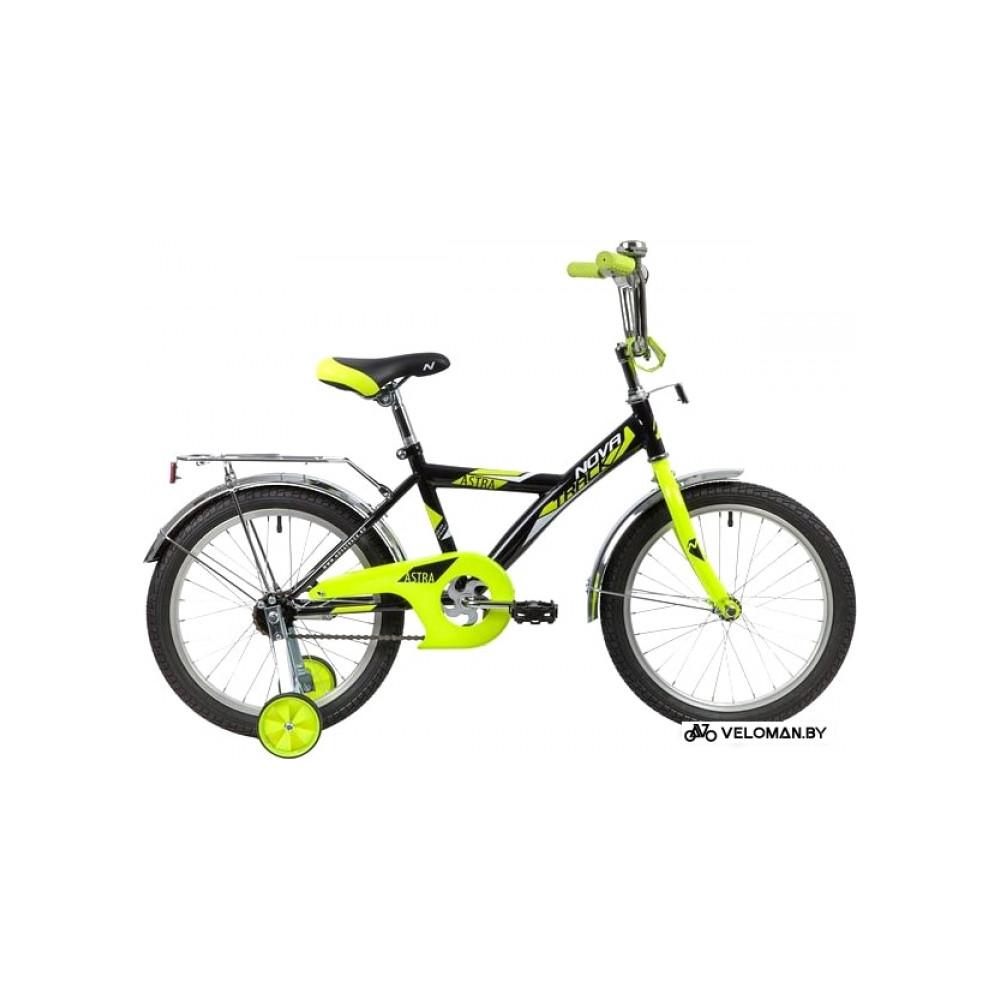 Детский велосипед Novatrack Astra 18 183ASTRA.BK20 (черный/салатовый, 2020)