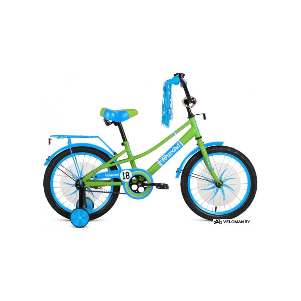 Детский велосипед Forward Azure 20 2021 (салатовый/голубой)