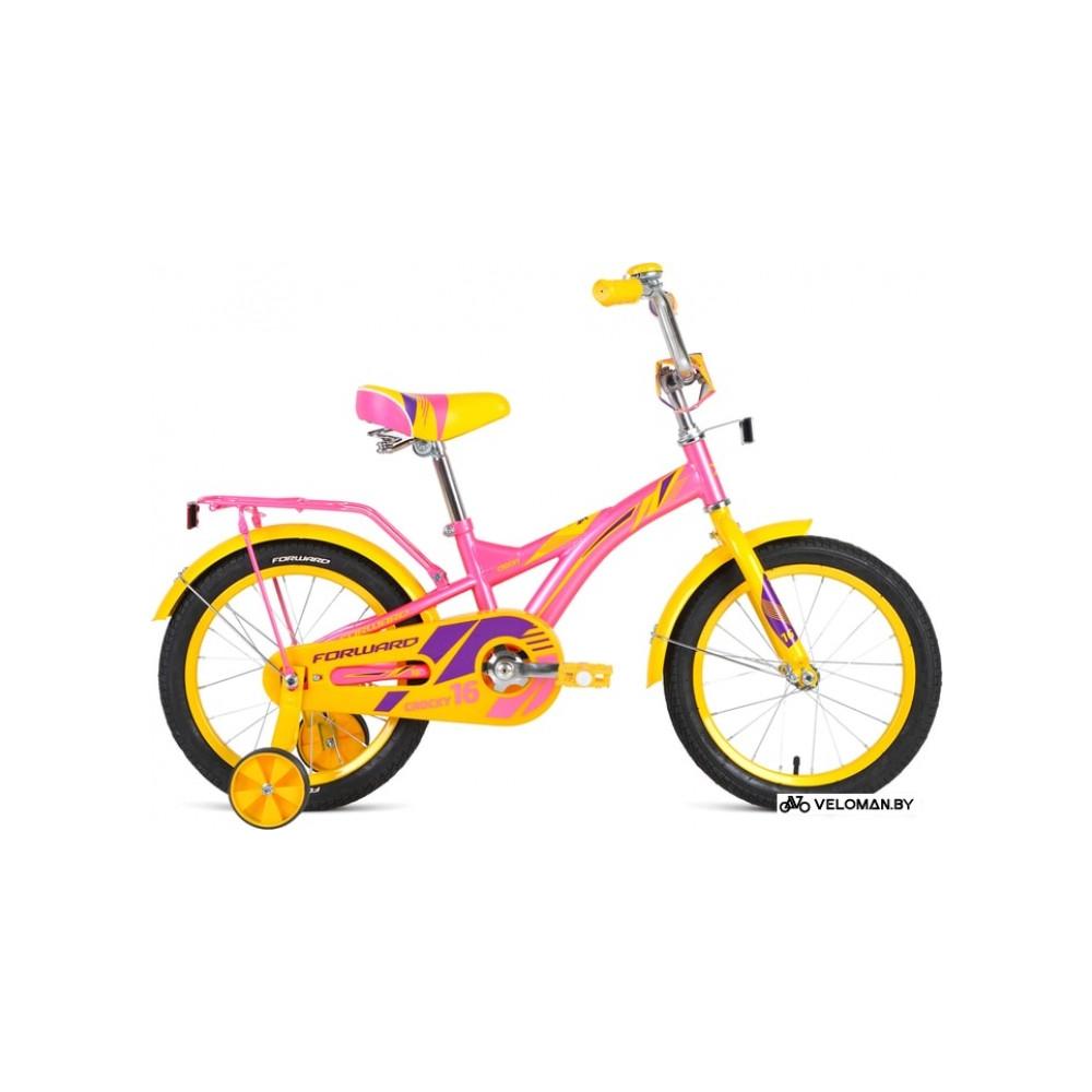 Детский велосипед Forward Crocky 16 (розовый/желтый, 2019)