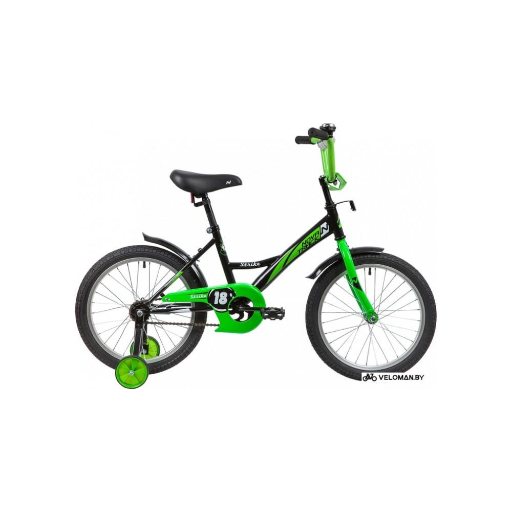 Детский велосипед Novatrack Strike 18 2020 183STRIKE.BKG20 (черный/зеленый)