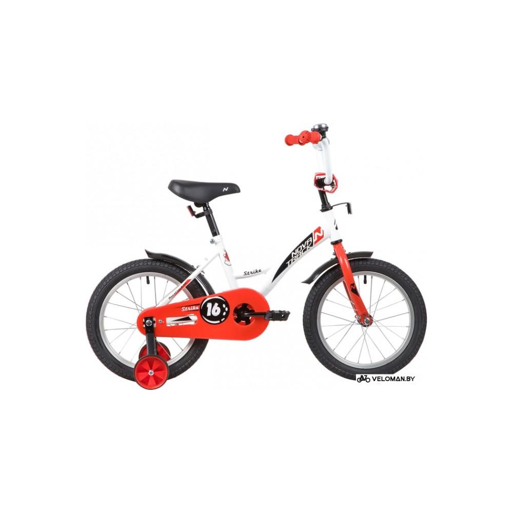Детский велосипед Novatrack Strike 16 2020 163STRIKE.WTR20 (белый/красный)