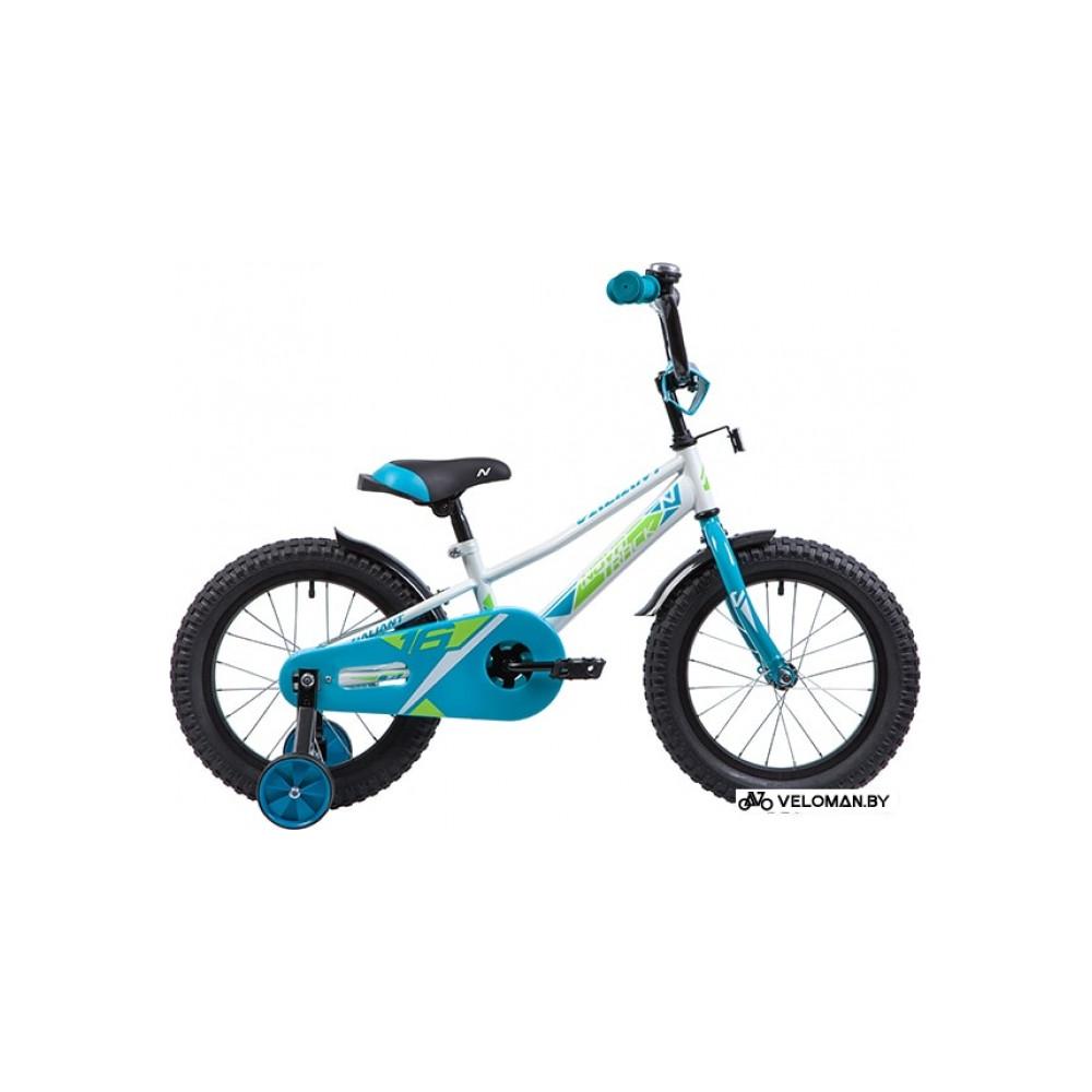 Детский велосипед Novatrack Valiant 16 (белый/голубой, 2019)