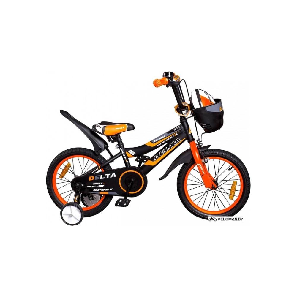 Детский велосипед Delta Sport 16 (черный/оранжевый, 2019)