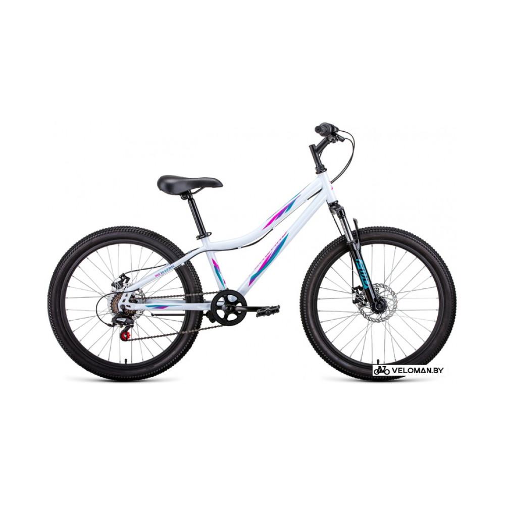 Велосипед горный Forward Iris 24 2.0 D 2022 (белый/розовый)