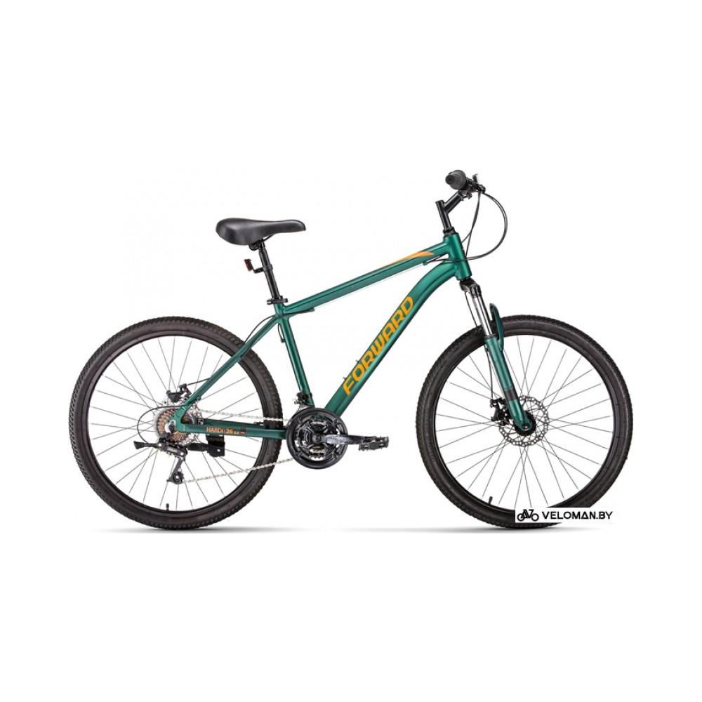 Велосипед Forward Hardi 26 2.0 D р.18 2022 (зеленый матовый/оранжевый)