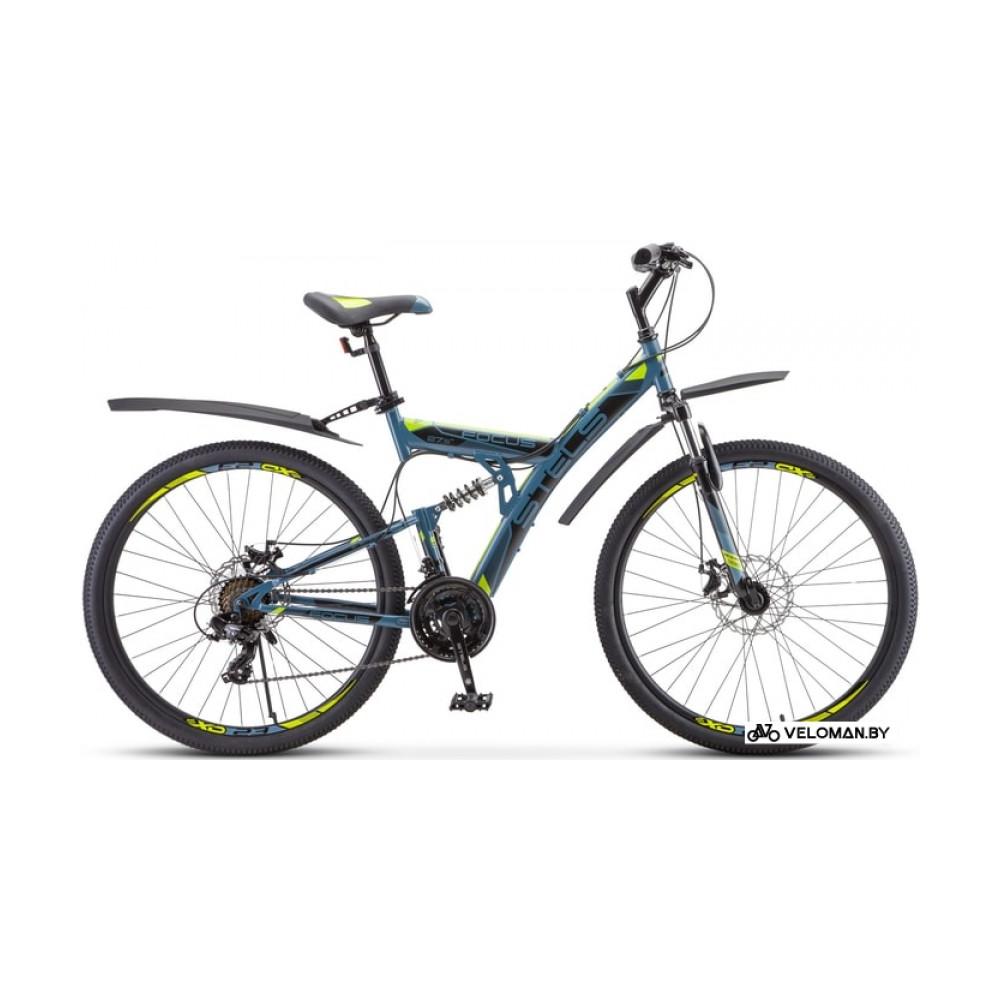 Велосипед горный Stels Focus MD 27.5 21-sp V010 2020 (серый/желтый)