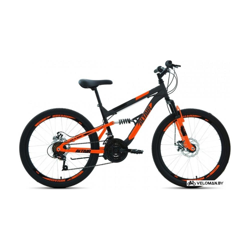 Велосипед Altair MTB FS 24 disc 2021 (серый/оранжевый)