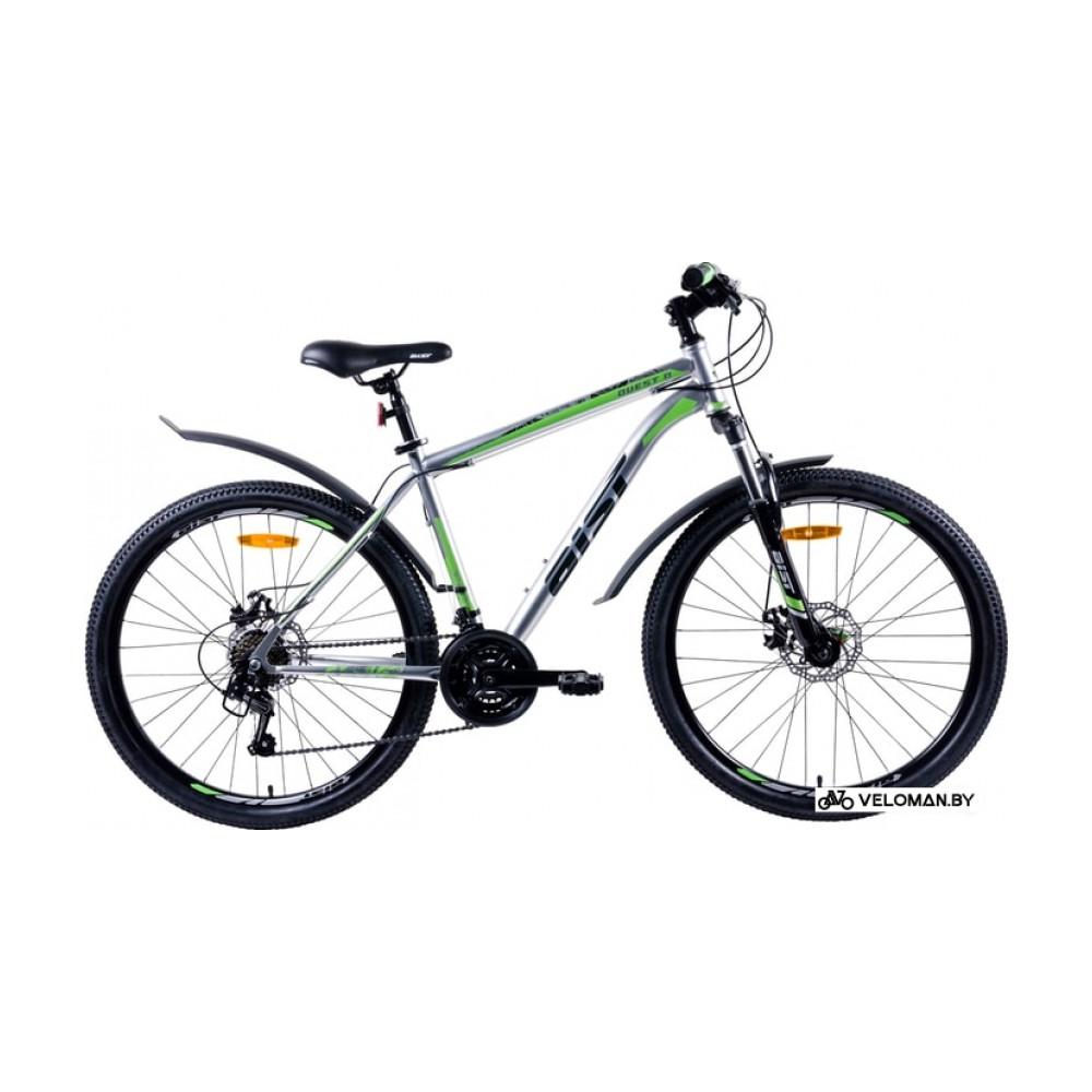Велосипед горный AIST Quest Disc 26 р.13 2020 (серый/зеленый)