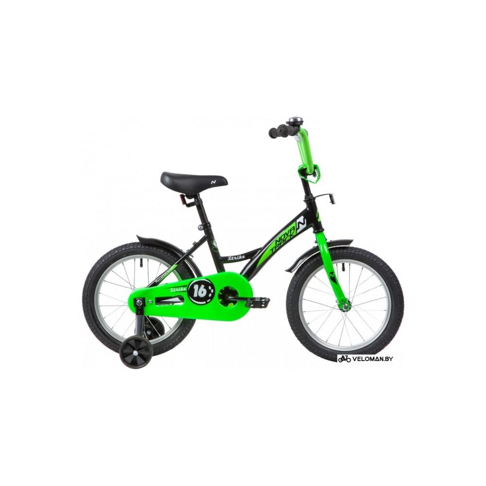 Детский велосипед Novatrack Strike 16 2020 163STRIKE.BKG20 (черный/зеленый)