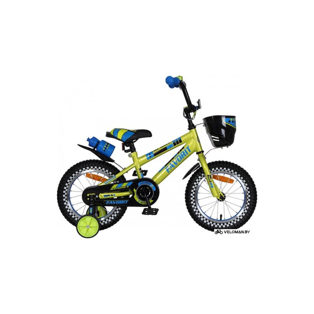 Детский велосипед Favorit Sport 14 (лаймовый, 2020)
