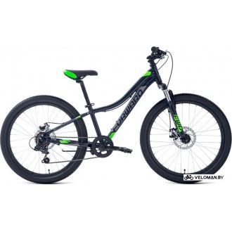 Велосипед горный Forward Twister 24 2.0 disc 2021 (черный)
