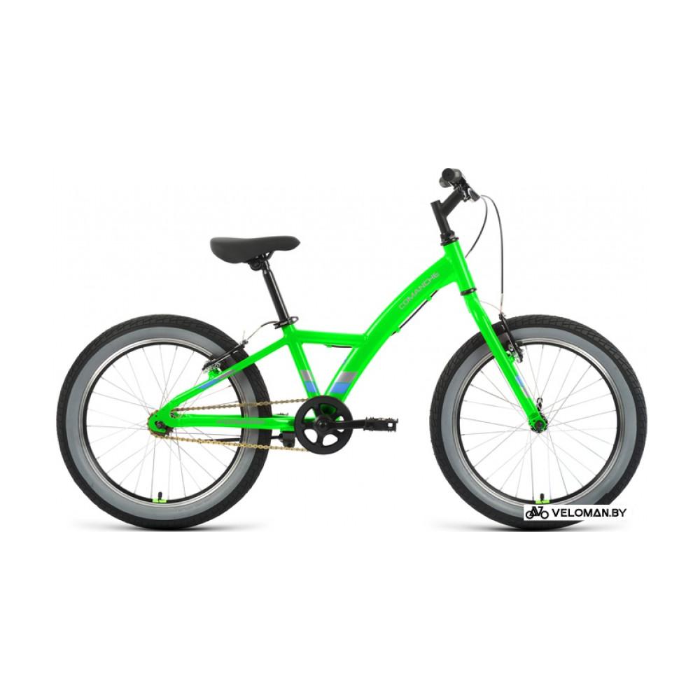 Детский велосипед Forward Comanche 20 1.0 2022 (/ярко-зеленый/голубой)