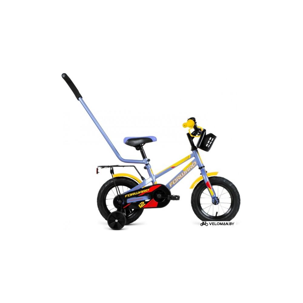 Детский велосипед Forward Meteor 12 2020 (голубой/желтый)