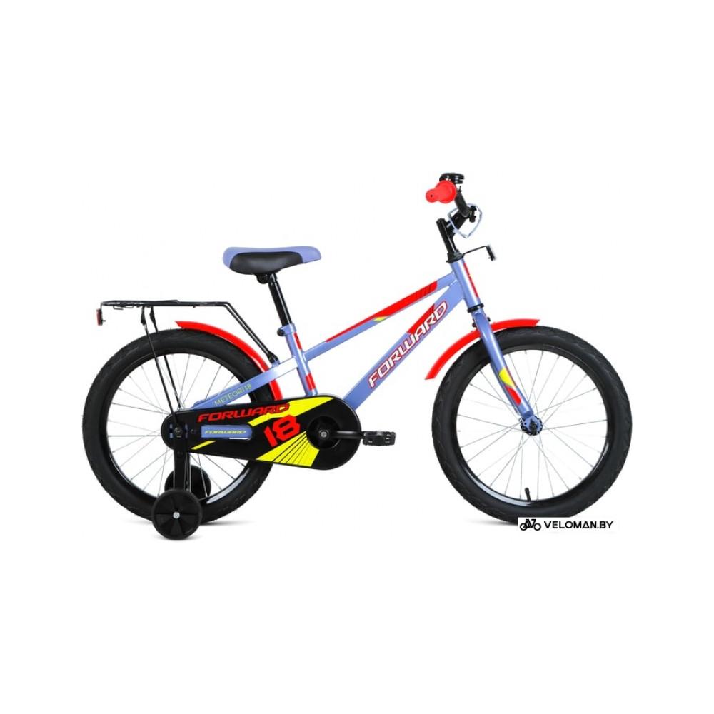 Детский велосипед Forward Meteor 18 2021 (голубой/красный)