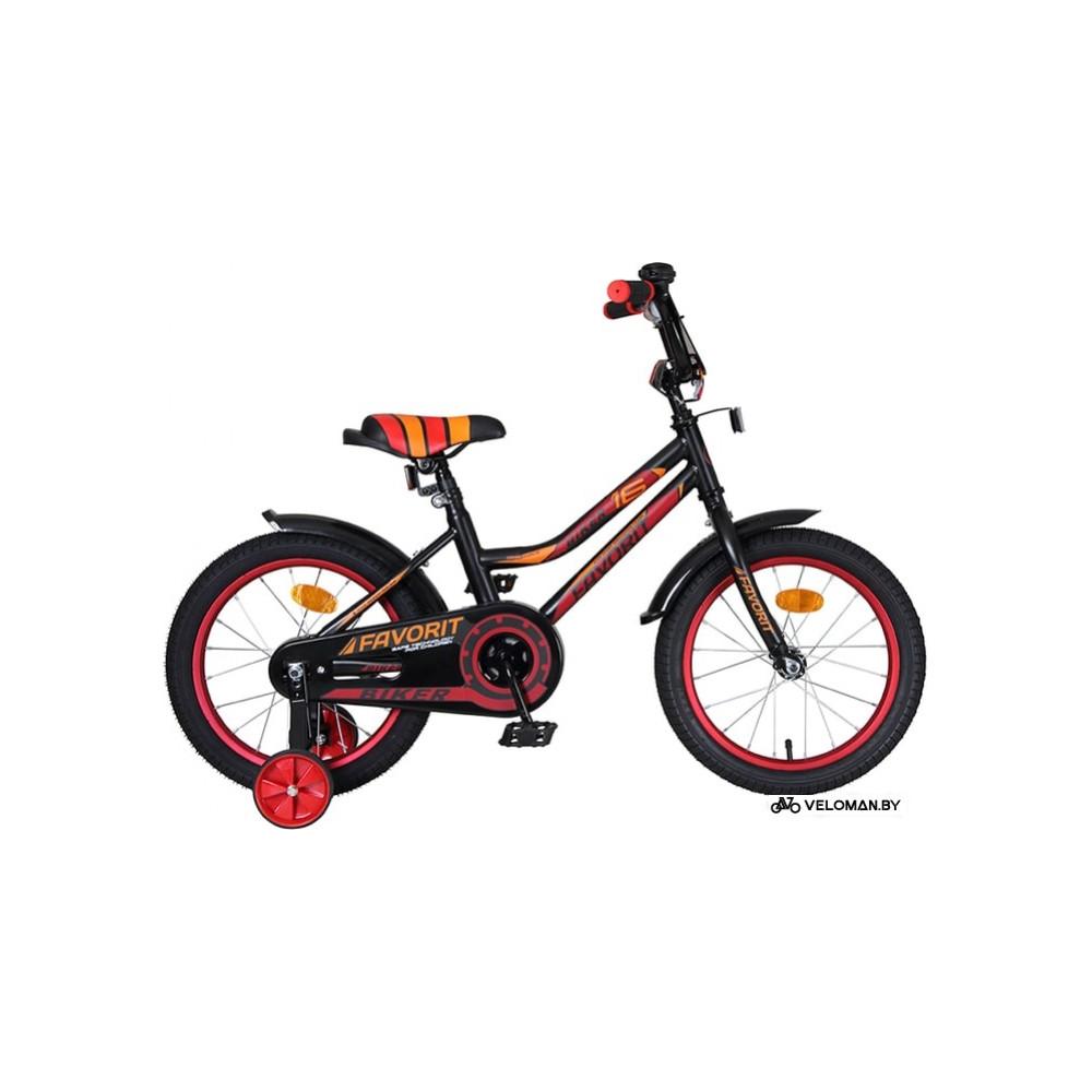 Детский велосипед Favorit Biker 16 2021 (черный/красный)