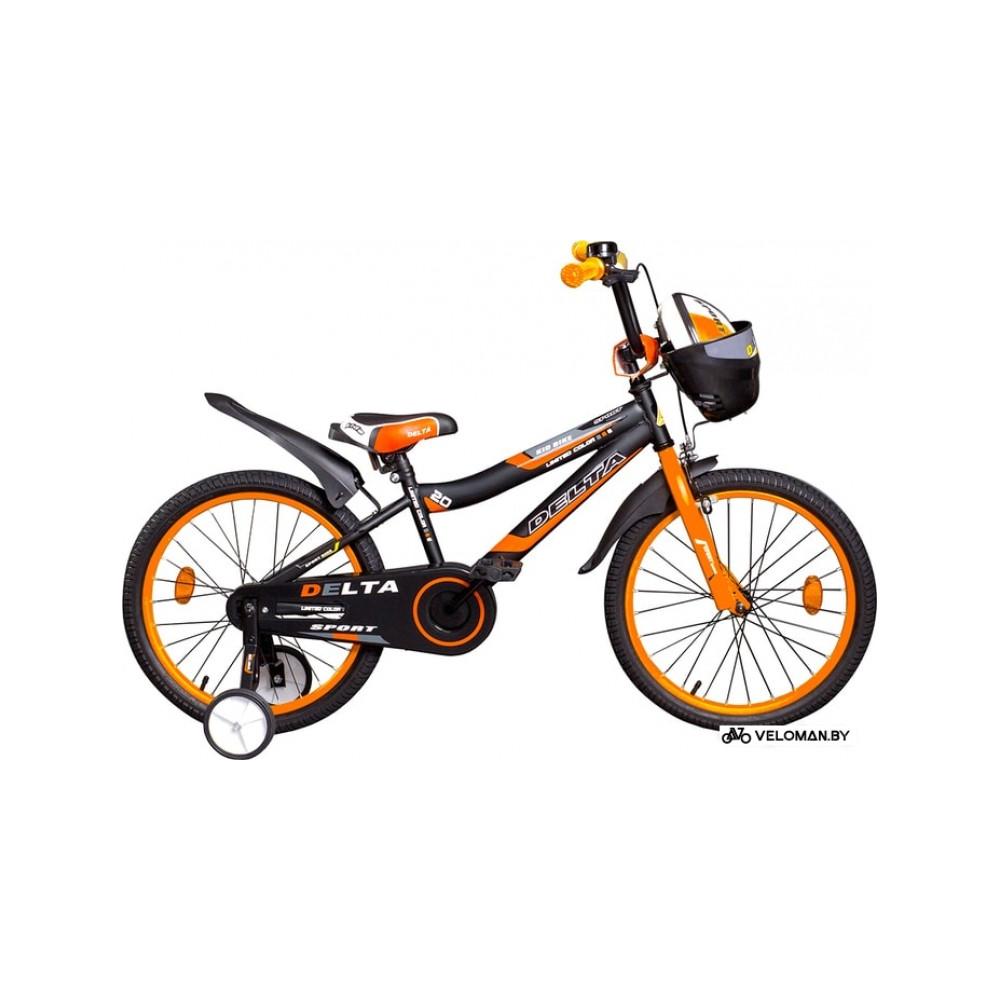 Детский велосипед Delta Sport 20 (черный/оранжевый, 2019)