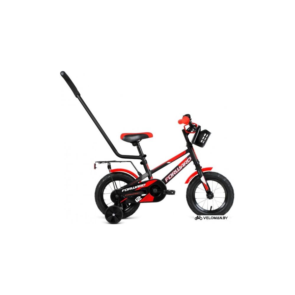 Детский велосипед Forward Meteor 12 2020 (черный/красный)
