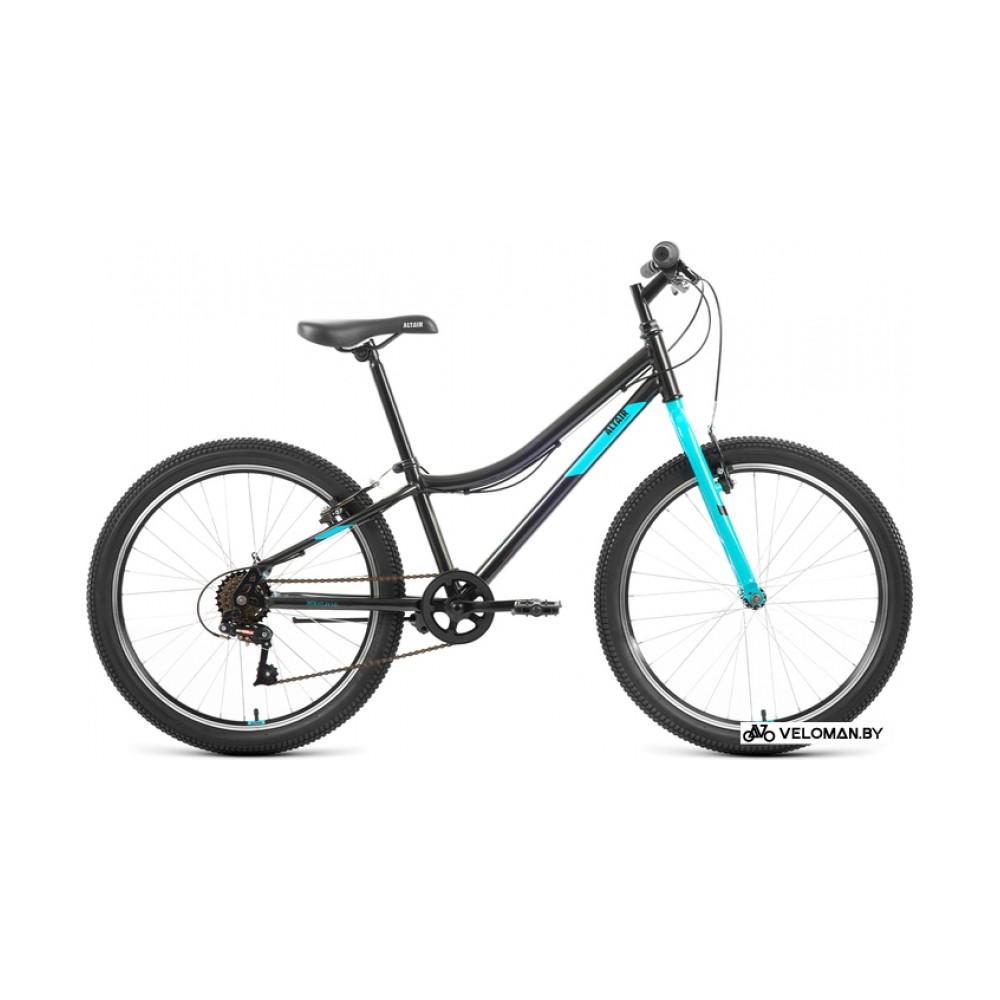 Велосипед Altair MTB HT 24 1.0 2022 (черный/голубой)
