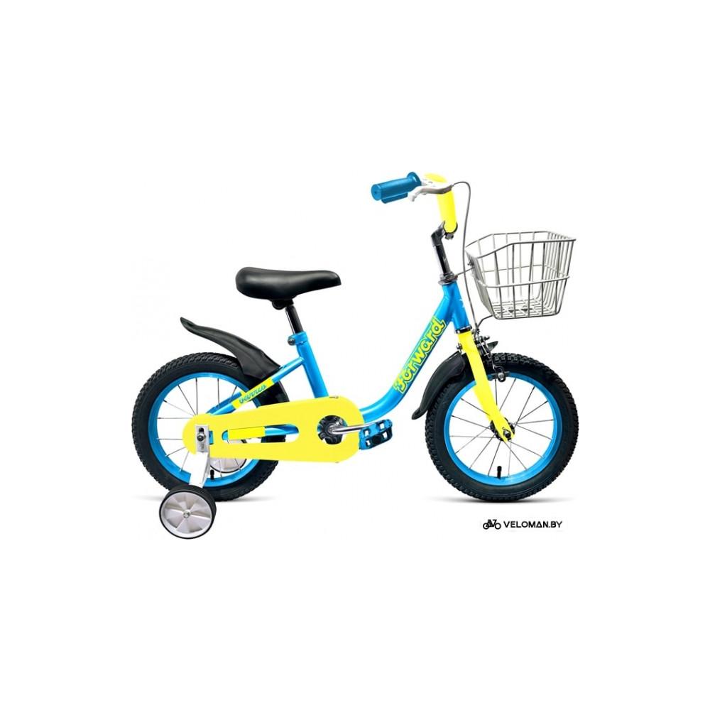 Детский велосипед Forward Barrio 14 (голубой/желтый, 2019)