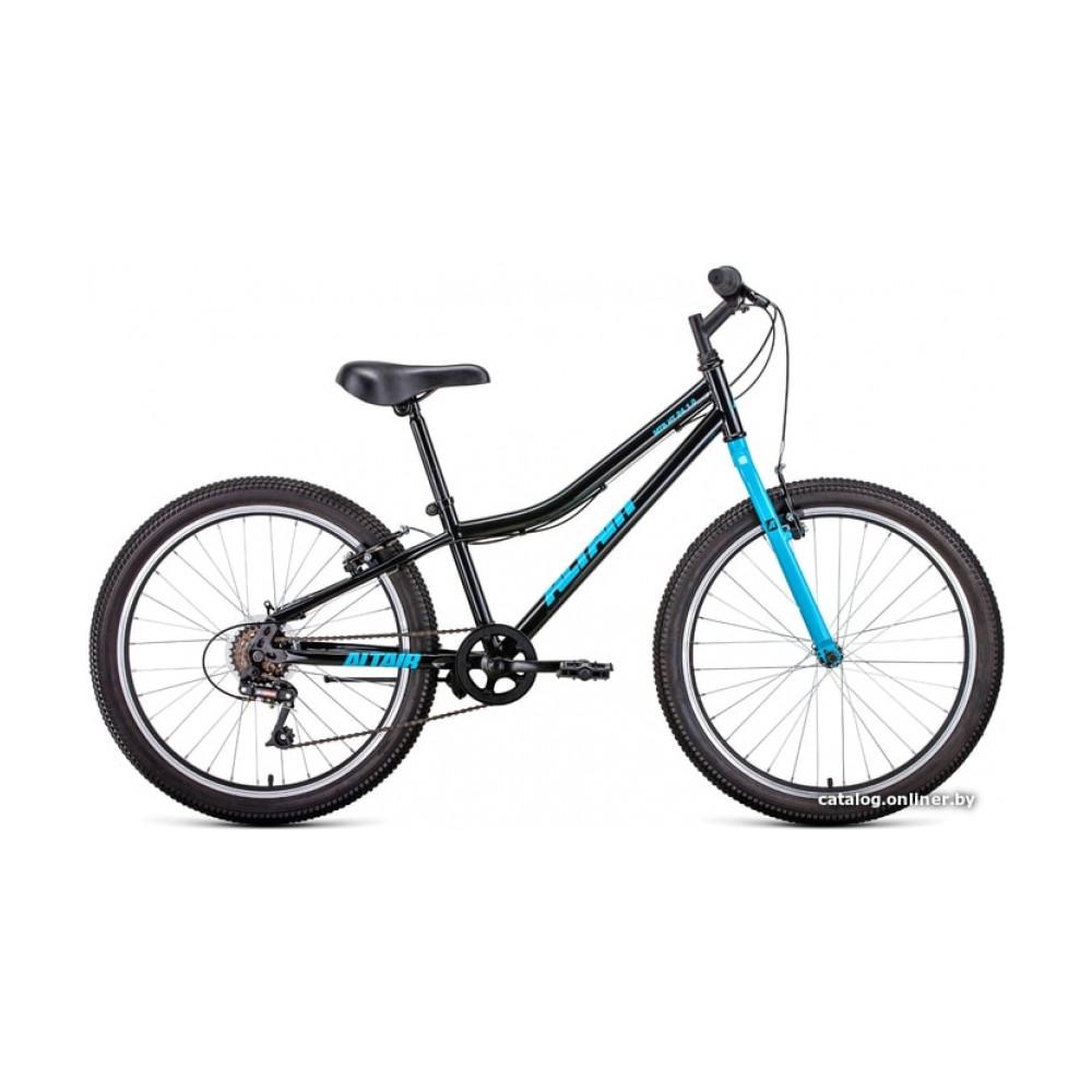 Велосипед горный Altair MTB HT 24 1.0 2021 (черный/голубой)