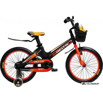 Детский велосипед Delta Prestige 16" + шлем 2020 (черный/оранжевый)