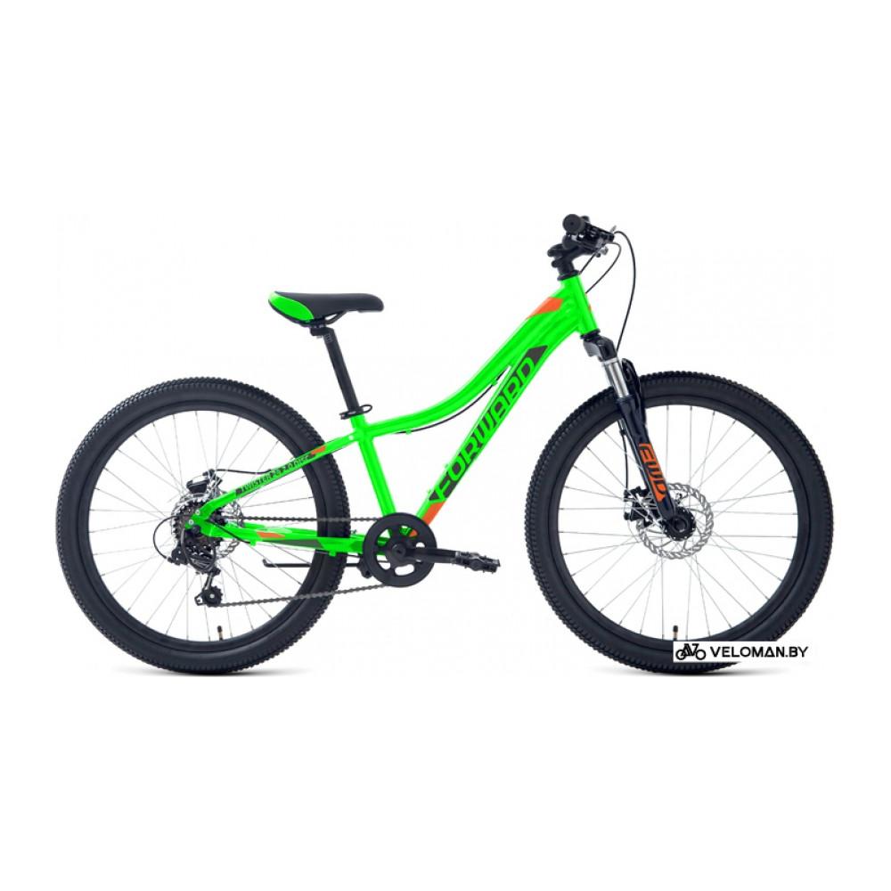Велосипед горный Forward Twister 24 2.0 D 2022 (ярко-зеленый)