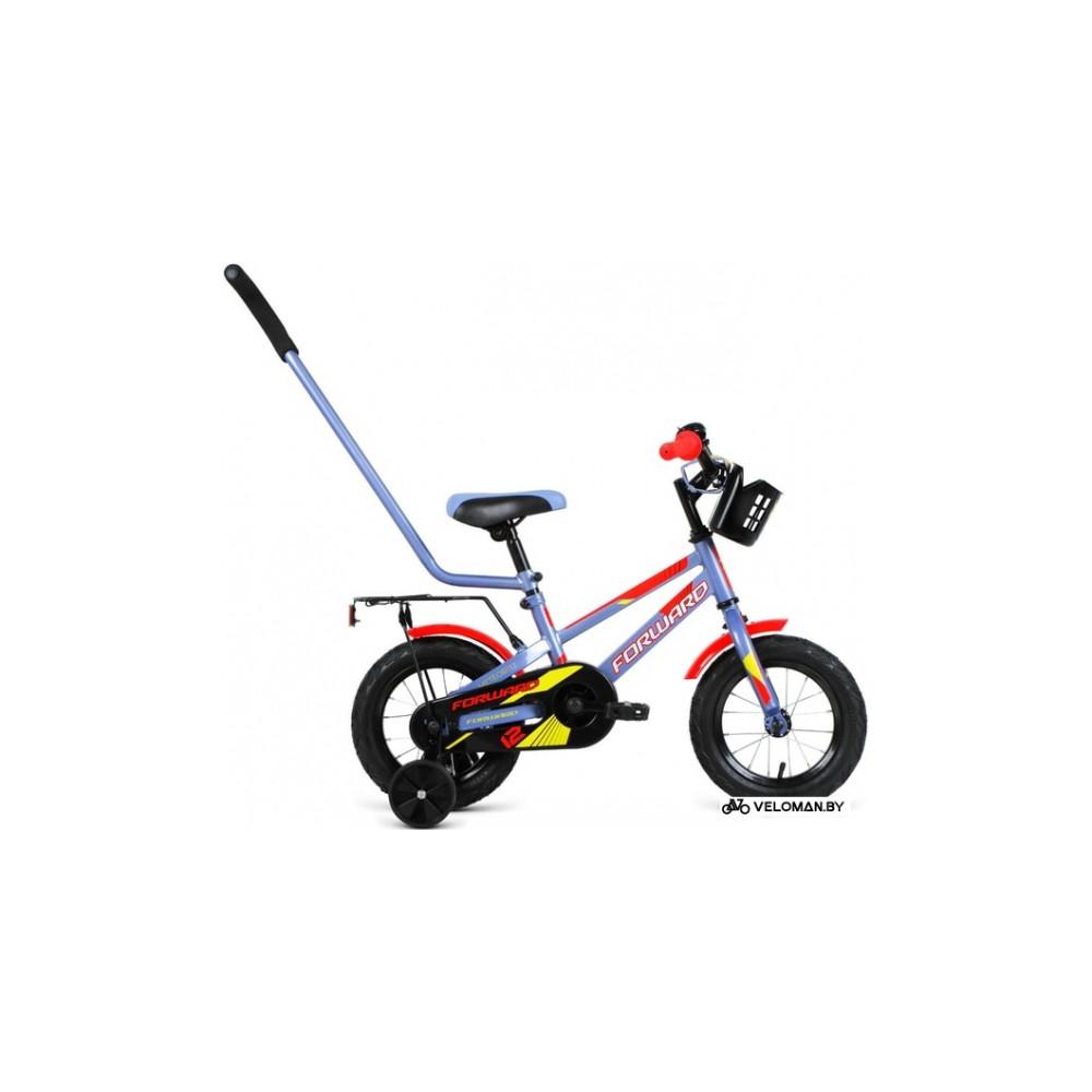 Детский велосипед Forward Meteor 12 2020 (голубой/красный)
