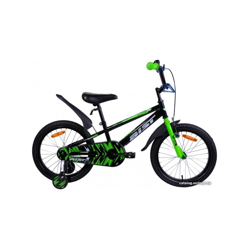 Детский велосипед AIST Pluto 18 (черный/зеленый, 2020)